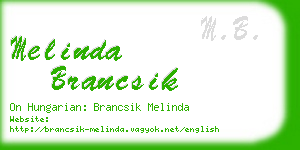 melinda brancsik business card